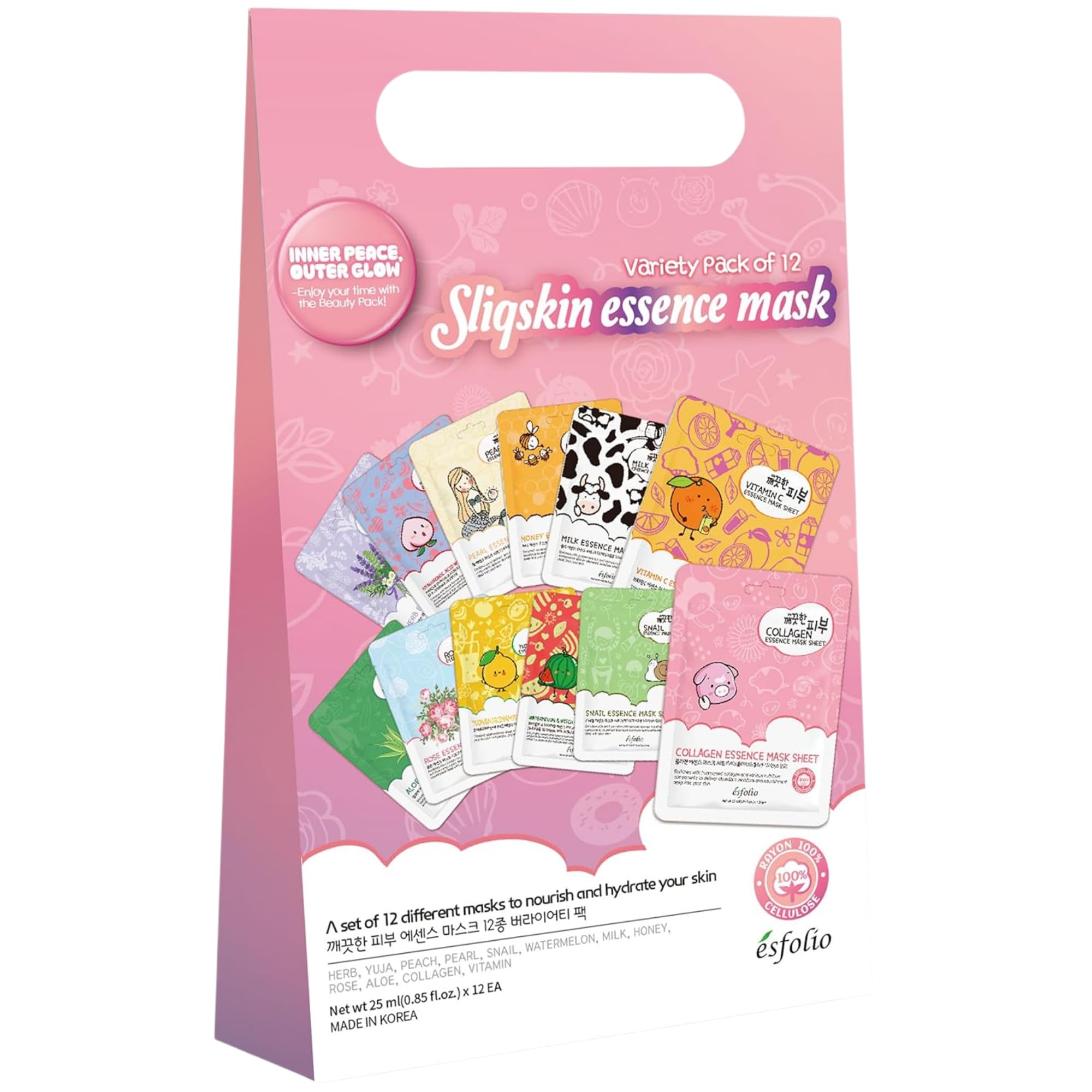 Amazon.com : esfolio Sliqskin Pink Romantic Face Mask Set